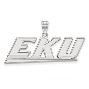 Sterling Silver Eastern Kentucky U Large Logo Pendant